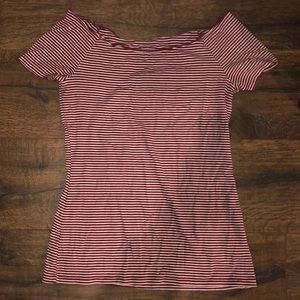 Old Navy striped, off-the-shoulder top